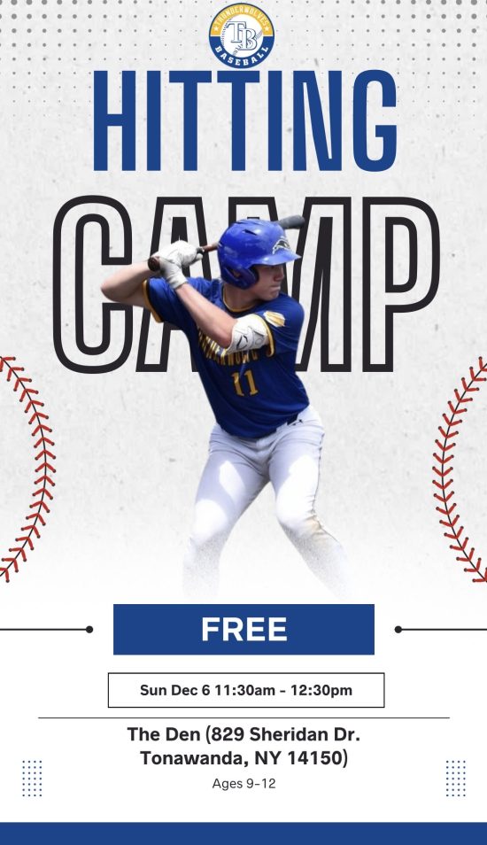 Thunderwolves free hitting camp flyer - Sun Dec 6, 11:30am-12:30pm, ages 9-12, The Den